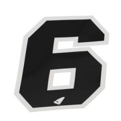 Autocollant numéro adaptable Noir contour Blanc hauteur 13 cm (x5)