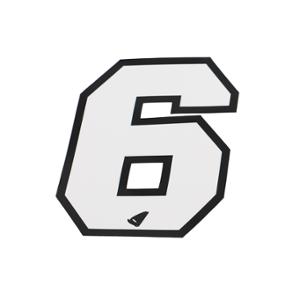 Autocollant numéro adaptable blanc contour noir hauteur 13 cm (x5)