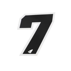 Autocollant numéro adaptable hauteur 13 cm noir contour blanc (x5)