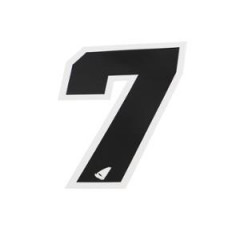 Autocollant numéro adaptable hauteur 13 cm noir contour blanc (x5)