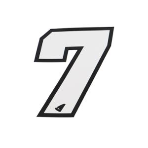 Autocollant numéro adaptable blanc contour noir hauteur 13 cm (x5)