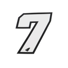 Autocollant numéro adaptable blanc contour noir hauteur 13 cm (x5)