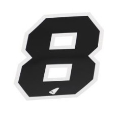 Autocollant numéro adaptable noir contour blanc 13 cm (x5)