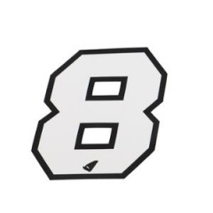 Autocollant numéro adaptable blanc contour noir hauteur 13 cm (x5)