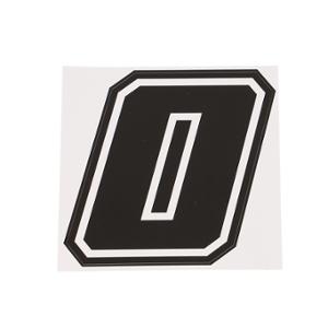 Autocollant numéro de course adaptable Noir contour blanc 10 cm