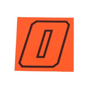 Autocollant numéro de course adaptable rouge fluo contour noir hauteur 10 cm