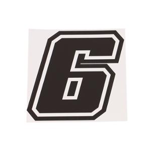 Autocollant numéro de course adaptable hauteur 10 cm noir contour blanc