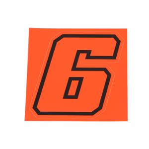 Autocollant numéro de course adaptable Rouge Fluo Contour Noir 10 cm