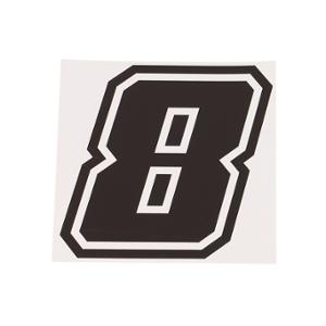 Autocollant numéro de course adaptable hauteur 10 cm noir contour blanc