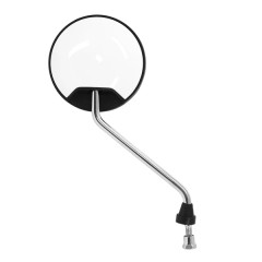Rétroviseur adaptable rond blanc réversible Tige Diam 8 Chrome