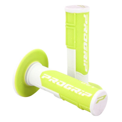 Revêtement Poignée PROGRIP 801 Double Densité Fluo Design Blanc/Jaune Fluo Closed End 115mm