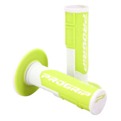 Revêtement Poignée PROGRIP 801 Double Densité Fluo Design Blanc/Jaune Fluo Closed End 115mm