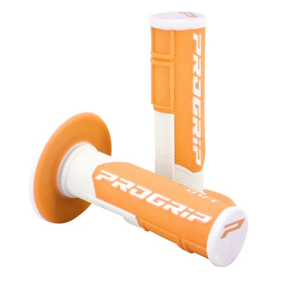 Revetement de Poignée PROGRIP Double Densité Fluo Design blanc/orange Fluo Closed End 115mm