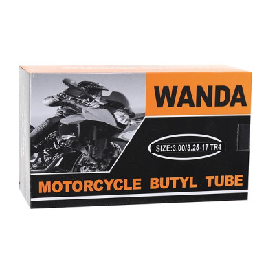 Chambre à air Wanda TYRE 17'' 3.00 à 3.25-17 100/80-17 110/80-17 110/70-17 120/70-17 Valve TR4