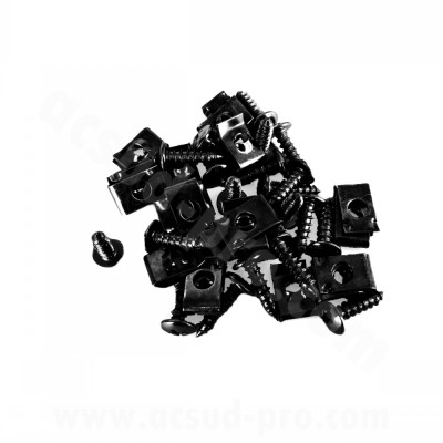 Kit de vis pour carrosserie adaptable M4x10 + 20 agrafes de carrosserie