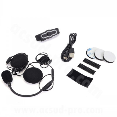Kit mains libres adaptable mono Bluetooth 5.3 compatible avec tous les casques moto