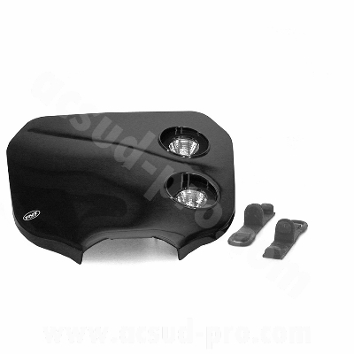 Tête de fourche adaptable bi halogène noir pour moto 50 à boîte