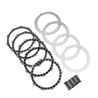 Disque d'embrayage adaptable renforcé (+20% de friction) pour moteur Minarelli 50 AM6, MBK 50 X-Power, X-Limit, Yamaha 50 TZR, DTR, Peugeot 50 XPS, XR6, Rieju 50 RS1, SMX, Beta 50 RR (kit complet)