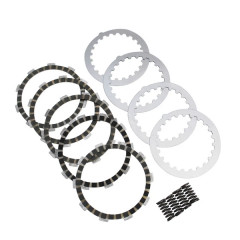 Disque d'embrayage adaptable renforcé (+20% de friction) pour moteur Minarelli 50 AM6, MBK 50 X-Power, X-Limit, Yamaha 50 TZR, DTR, Peugeot 50 XPS, XR6, Rieju 50 RS1, SMX, Beta 50 RR (kit complet)