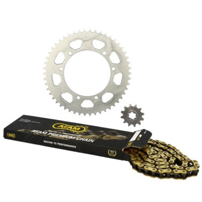 Kit chaine Afam 420 12x50 adaptée pour Suzuki RMX 96 à 2003 démultiplication d'origine