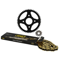 Kit chaîne Afam 420 12x47 pour MBK X Power 50 et Yamaha TZR 50 (2000-2002) démultiplication d'origine