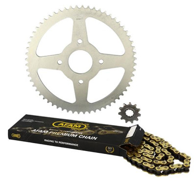 Kit chaîne Afam 420 11x60 - MBK X-Power 50 2007-2011 / Yamaha TZR 50 2007-2011