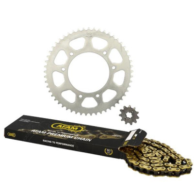 Kit chaine Afam 420 11x53 adaptable - DERBI 50 SENDA R/X-RACE 2006-2011, SM 2006-2011, DRD R 2013-2017