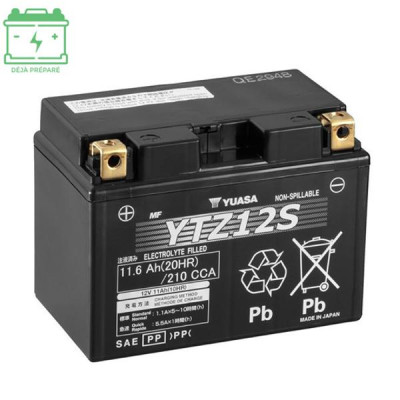 Batterie Yuasa 12V 11Ah YTZ12S sans entretien pour Yamaha 600 Silver Wing