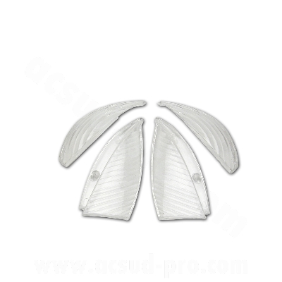 Cabochon clignotant adaptable transparent AV+AR pour Peugeot 50 Vivacity (blister de 4)