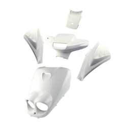Kit carrosserie carénage blanc 5 pièces adaptable pour MBK 50 Booster NG, Yamaha 50 BWS Bump, Spy ancien modèle