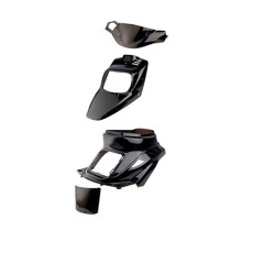 Kit carrosserie carénage adaptable noir brillant pour MBK 50 Booster 1999-2003 / Yamaha 50 BWS 1999-2003 (4 pièces)