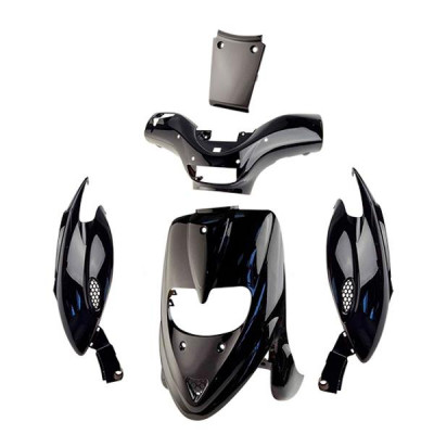 Kit carrosserie carénage noir adaptable avec trappe pour Gilera Stalker (5 pièces)