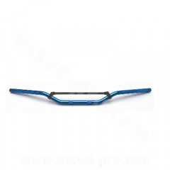 Guidon adaptable alu 22,2mm L810mm H105mm avec barre de renfort bleu