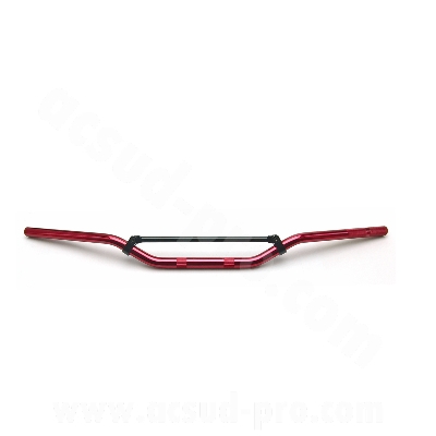 Guidon adaptable alu Ø22mm L810mm H105mm avec barre de renfort rouge