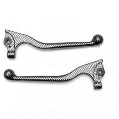 Leviers de frein adaptable imitation carbone pour scooter Peugeot Speedfight (la paire)