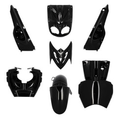 Kit carrosserie adaptable noir (7 pièces) pour MBK 50 Stunt et Yamaha 50 Slider