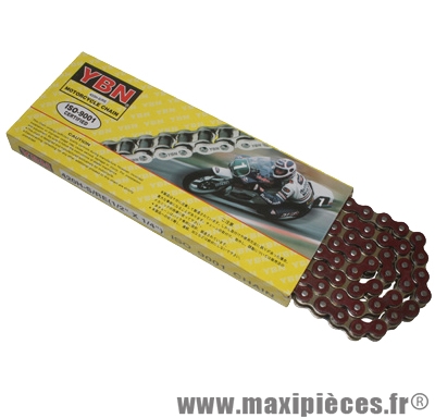 Chaine moto adaptable rouge renforcée 420 134 maillons