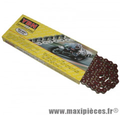 Chaine moto adaptable rouge renforcée 420 134 maillons