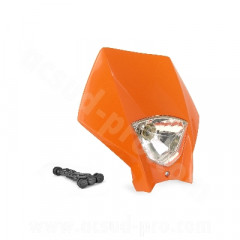 Plaque phare adaptable orange pour moto 50 à boite