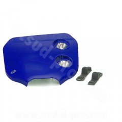 Tête de fourche adaptable bi halogène bleu pour moto 50 à boite