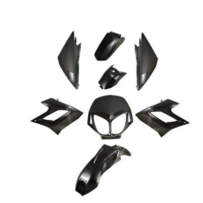 Kit carrosserie adaptable noir 8 pièces pour Derbi Senda DRD Racing/DRD Limited 2004-2010