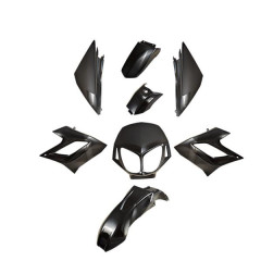 Kit carrosserie adaptable noir 8 pièces pour Derbi Senda DRD Racing/DRD Limited 2004-2010