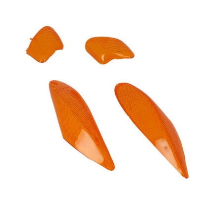 Cabochon de clignotant adaptable orange AV+AR pour MBK 50 BOOSTER NG et YAMAHA 50 BWS NG 1995-1998 (x4)