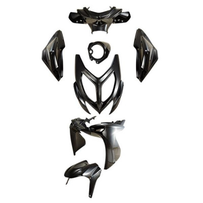 Kit carrosserie carénage noir adaptable (7 pièces) pour MBK 50 Nitro 2013+ et Yamaha 50 Aerox 2013+