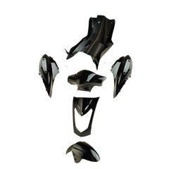 Kit carrosserie carénage adaptable noir brillant 6 pièces pour Kymco 50 Agility, 125 Agility mono-selle