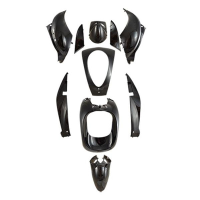 Kit carrosserie carénage adaptable noir brillant 10 pièces SYM 50 Mio