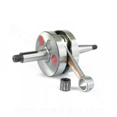 Vilebrequin MVT Adapté Minarelli AM6 Roulements 6204 Cage 12x16x16 Maneton 18mm Soies 20mm