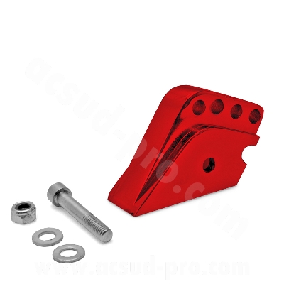 Rehausse amortisseur adaptable rouge anodisé 4 positions pour Peugeot 50 TKR, Speedfight, Buxy