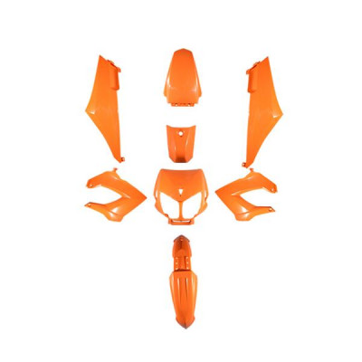 Kit carrosserie carénage adaptable orange 8 pièces DERBI Senda DRD X-Treme/X-Race 50 à boîte 1994-2010