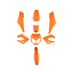 Kit carrosserie carénage adaptable orange 8 pièces DERBI Senda DRD X-Treme/X-Race 50 à boîte 1994-2010